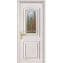 Weiß lackiert Arc Form 2 MDF angehoben Molding Verkleidungstüren mit Kunstglas
